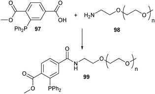 Functionalization of PEG with a phosphine moiety suited for the Staudinger ligation.