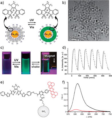 Nanoparticles functionalised with reversible molecular and 