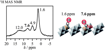 
            1H MAS NMR spectrum for HTiNbO5 nanosheets.