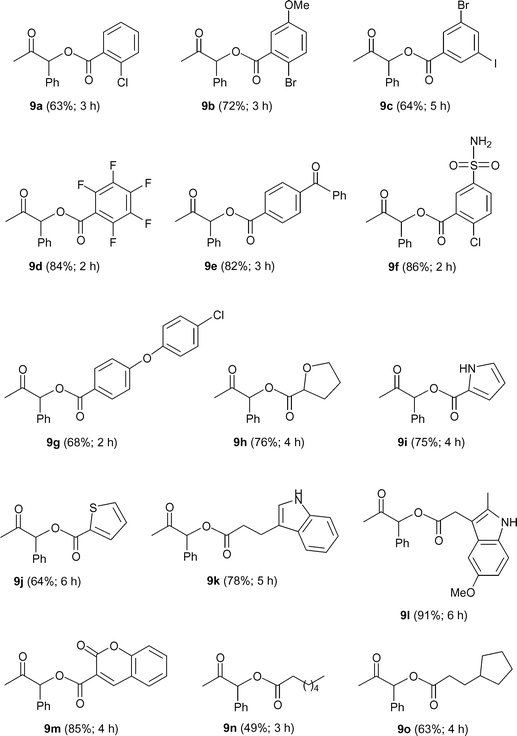 Structures of the β-oxo esters 9a–o.