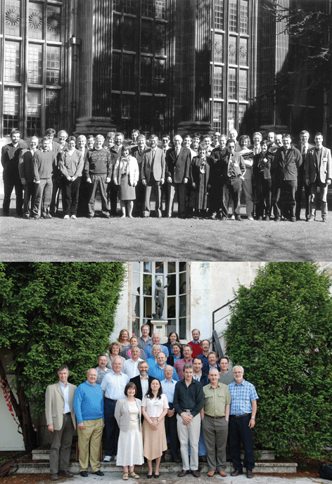 Past annual general meetings of the General Atomic Spectrometry Updates Group. The top picture was taken in 1995 (Bristol), and the bottom picture in 2007 (Rome).