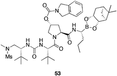 Structure of HCV-NS/4A boronic acid inhibitor 53.
