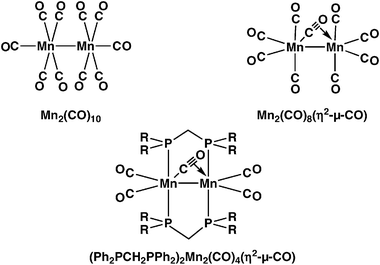 Structures of some manganese carbonyl derivatives.