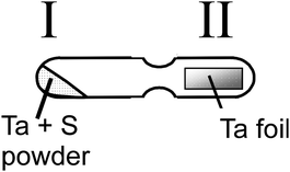 Schematic diagram of the reaction ampoule, indicating the two discrete sections of the tube.