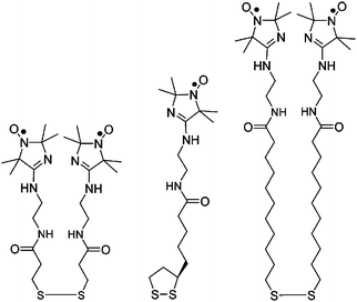 Structures of nitroxides containing the imidazoline group.