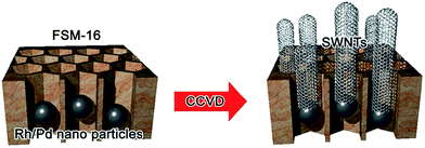 Schematic representation of the SWCNT growth from 1D channels (adapted with permission from ref. 83, © Elsevier).