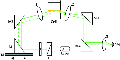 Schematic of the experimental setup of surface plasmon resonance at a liquid|liquid interface.