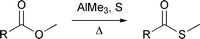 Synthesis of S-methylthioates from methyl esters.