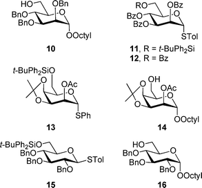 Monosaccharide building blocks used for the synthesis of 2–9.