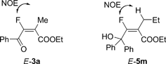 1H–19F HOESY analysis of E-3a and E-5m.