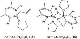β-diketiminate magnesium complexes 15 and 16.