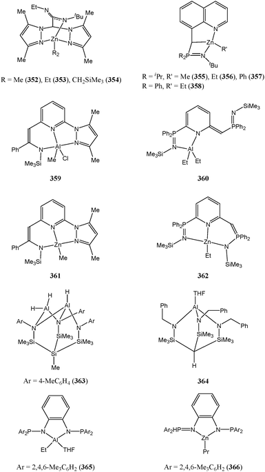 Aluminium and zinc complexes 352–366.