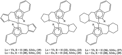 Organolanthanide(ii) complexes (18–29) bearing an oxygen donor arm