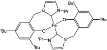 N-heterocyclic carbene iron complex 249.