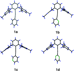 X-Ray diffraction structures of 1a–1d.