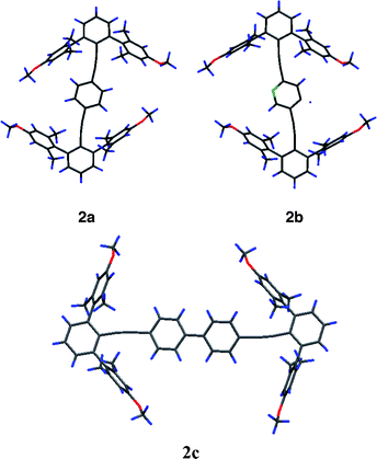 X-Ray diffraction structures of 2a, 2b and 2c (molecule A).