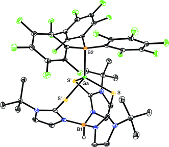 Molecular structure of [TmBut]GaB(C6F5)3.