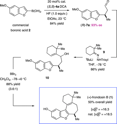 Three-step total synthesis of (+)-frondosin B.