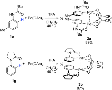 Preparation of dimeric Pd complexes 3a and 3b.