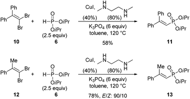 Synthesis of trisubstituted 1-alkenylphosphonates.