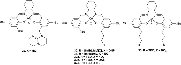 
            Cobalt salen complexes with neutral ‘arms’.