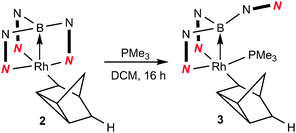 Addition of trialkylphosphines to complex 2.