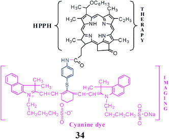 
            HPPH-Cyanine dye conjugate for tumor-imaging (fluorescence) and Therapy (PDT).