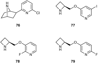 Structure of compounds that bind to the α4β2 nAChR.