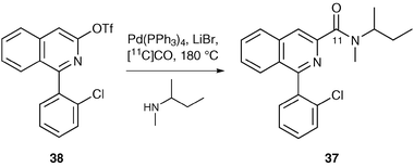 Use of palladium(0)-mediated carbonylation chemistry.