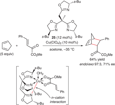 Asymmetric Diels–Alder reaction with α-ketoesters using a copper(ii)·tris(oxazoline) complex.