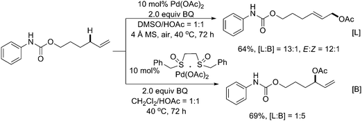 
            Pd(ii)-catalyzed regioselective allylic C–H acetoxylation.5