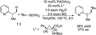 
              Pd(ii)-catalyzed enantioselective alkylation of the sp3 C–H bond with boronic acid.62