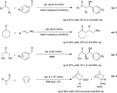 POM supported organocatalyst catalyzed reactions.