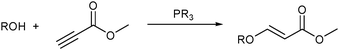
          Phosphine catalyzed addition of alcohol to methyl propiolate.
