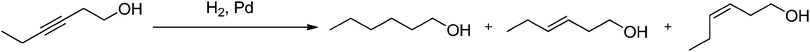Stereoselective hydrogenation of 3-hexyn-1-ol.