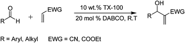Baylis–Hillman reaction in TX-100 aqueous micelles.