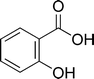 The molecular structure of salicylic acid.