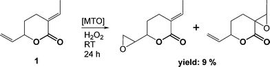 
          Epoxidation of the δ-lactone 1 with methyltrioxorhenium (MTO) as catalyst.