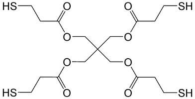 
          Pentaerythriol-tetrakis(3-mercaptopropionate) as linker for network polymerisation of the δ-lactone 1.