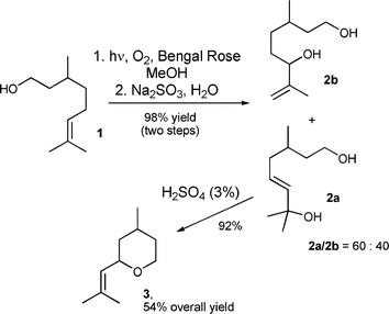 Photochemical technologies assessed: the case of rose oxide - Green  Chemistry (RSC Publishing) DOI:10.1039/C0GC00507J