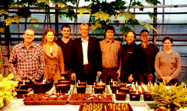 The ionomics and plant nutrition group at the University of Copenhagen, Faculty of Life Sciences. From the left: Professor Søren Husted, PhD student Michaela Schiller, Post Doc Pai Pedas, Professor Jan K. Schjoerring, PhD student Thomas H. Hansen, Post Doc Daniel Persson, PhD student Kristian Holst Laursen and Post Doc Josefine Nymark Hegelund