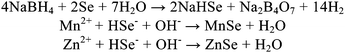 Equations for the formation of MnSe and ZnSe.