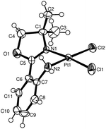 
            ortep
            16 representation of a molecule of complex 2 showing the atomic numbering scheme (thermal ellipsoids are shown at the 50% probability level).