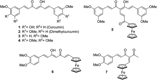Organic curcuminoids and first ferrocenyl curcuminoid derivatives.