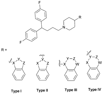 DPBPs with benzo-heterocycles at different bonding sites.