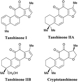 Examples of diterpenoidortho-quinones isolated from danshen.