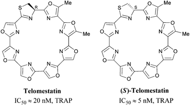 Telomestatin and its enantiomer.75