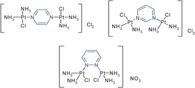 New isomeric azine-bridged dinuclear platinum(ii) complexes circumvent cross-resistance to cisplatin.