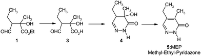 Preparation of the methyl-ethyl-pyridazone5 (“MEP”).
