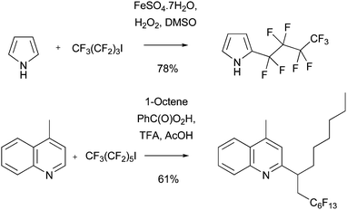 Perfluoroalkylation using Minsci chemistry56,57